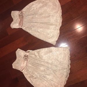 Beautiful champagne colored dresses.